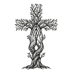 Drevený obraz na stenu - Kríž Strom života