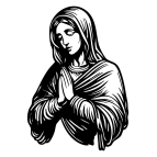 Drevený obraz na stenu - Panna Mária v modlitbe