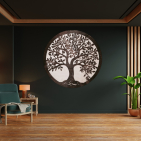 Drevený strom života Premium – dvojvrstvové prevedenie (orech + prírodné drevo)