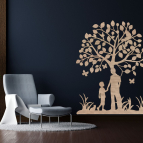 Drevený strom života na stenu – Otec a syn