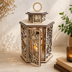 Drevený lampáš – Kvetinová záhrada