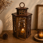 Drevený lampáš – Lesná sova
