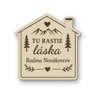 Personalizovaná drevená tabuľka domček XL - Tu rastie láska
