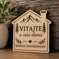 Personalizovaná drevená tabuľka domček XL - Vitajte u nás doma