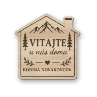 Personalizovaná drevená tabuľka domček XL - Vitajte u nás doma