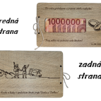 Drevená svadobná obálka na peniaze – turistický motív