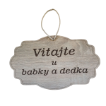 Drevená tabuľka - Vitajte u babky a dedka