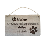 Drevená tabuľka - Vstup psíky