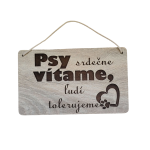 Drevená tabuľka - Vítame psíky
