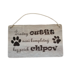 Drevená tabuľka - Outfit psíky