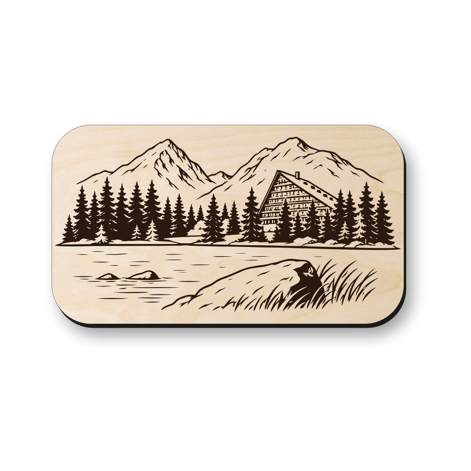 Drevená magnetka Štrbské Pleso - drevený suvenír Tatry