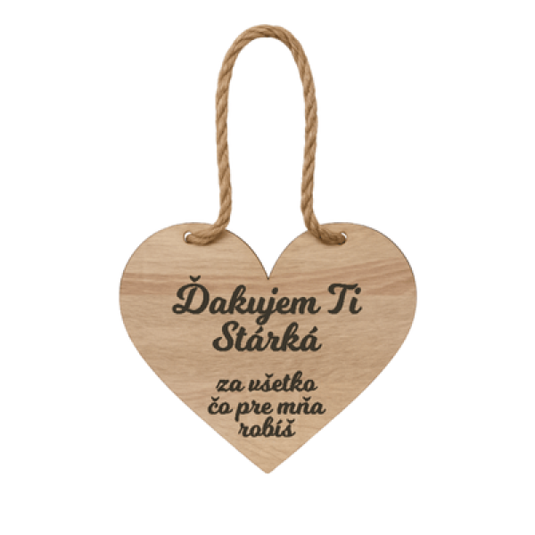 Drevené srdiečko – Ďakujem Ti Stárka za všetko, ...