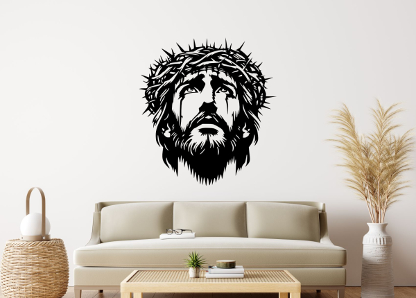 Drevený obraz na stenu – Ježiš Kristus s tŕňovou korunou