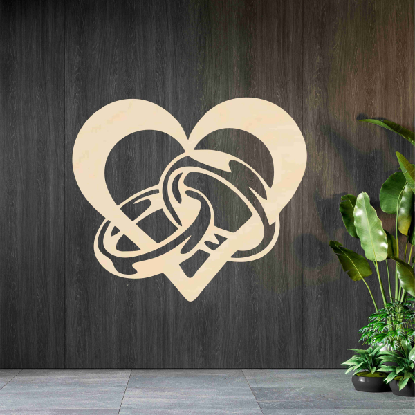 Svadobný obraz na stenu s obrúčkami