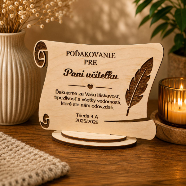 Personalizované poďakovanie na mieru - Pamätná listina