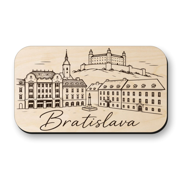 Drevená magnetka Bratislava - Staré Mesto a Bratislavský hrad