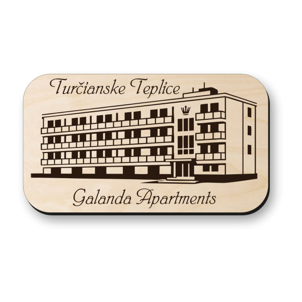 Drevená magnetka Turčianske Teplice - Galanda Apartments