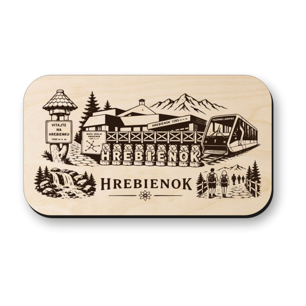 Drevená magnetka Hrebienok - Vysoké Tatry