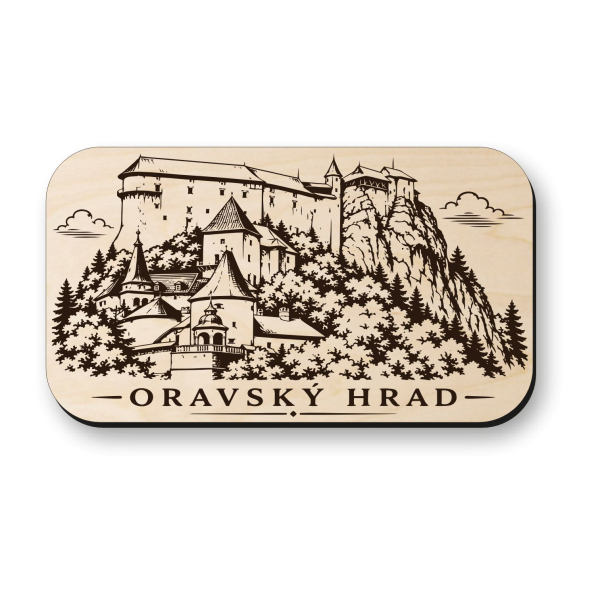 Drevená magnetka Oravský hrad - Orava