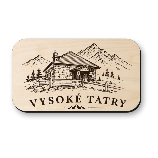 Drevená magnetka Rainerova chata - Vysoké Tatry