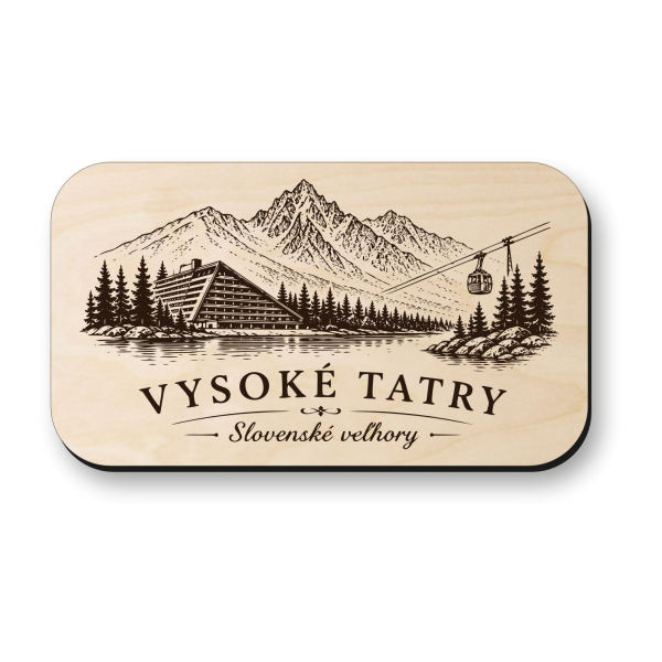 Drevená magnetka Vysoké Tatry - tatranská panoráma
