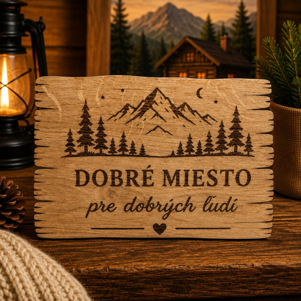 Drevená tabuľka - Dobré miesto pre dobrých ľudí