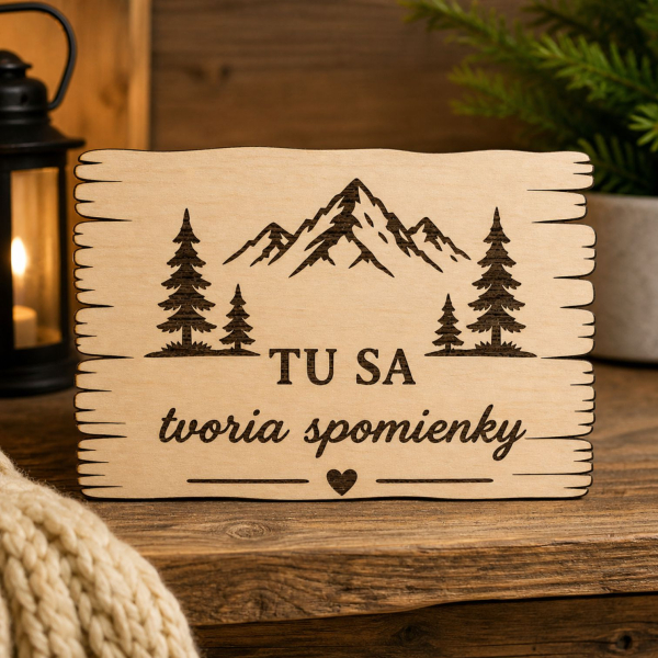 Drevená tabuľka - Tu sa tvoria spomienky