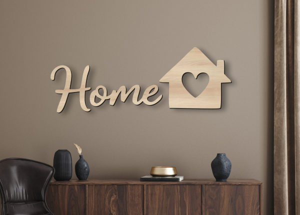 Drevený nápis na stenu – Home