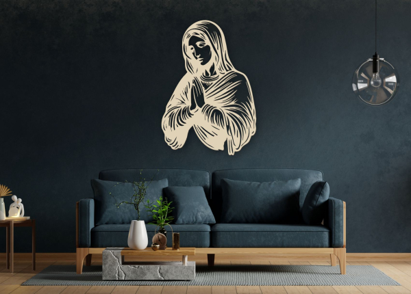 Drevený obraz na stenu - Panna Mária v modlitbe