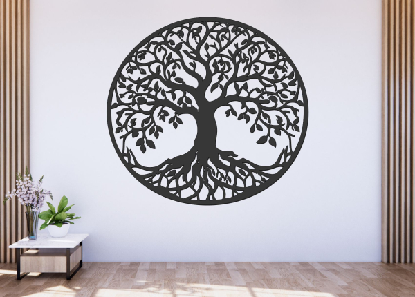 Drevený strom života na stenu – Kruhová harmónia
